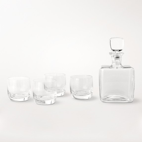 Williams Sonoma Reserve Decanter & Double Old-Fashioned Glasses, Set of 4
