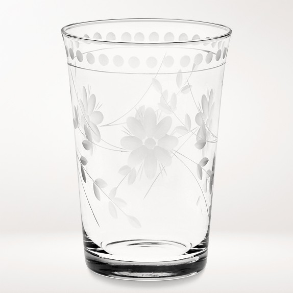 Vintage Etched Tumblers, 9-oz