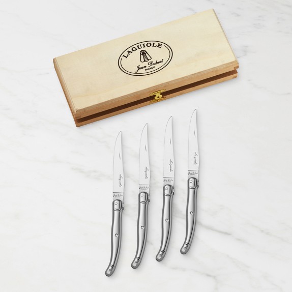 Jean Dubost Laguiole Dark Horn Steak Knives, Set of 6