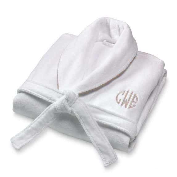 Chambers® Hydrocotton Robe with Piping, Taupe