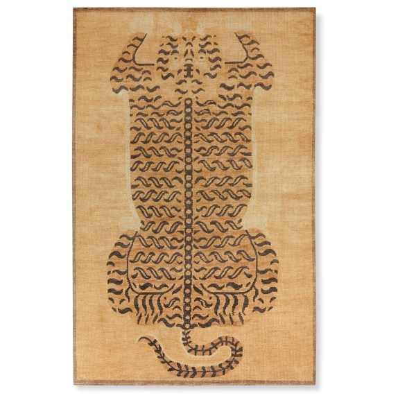 Gold Tibetan Tiger Hand Knotted Rug | Williams Sonoma