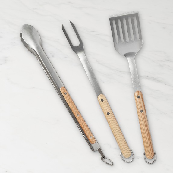Williams Sonoma 3-Piece BBQ Set, Ashwood Handled