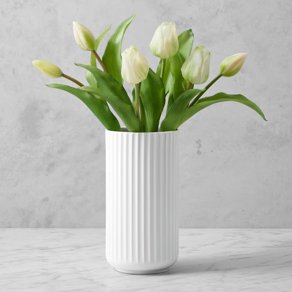 Faux Peach Spring Floral Arrangement, Rectangular Vase