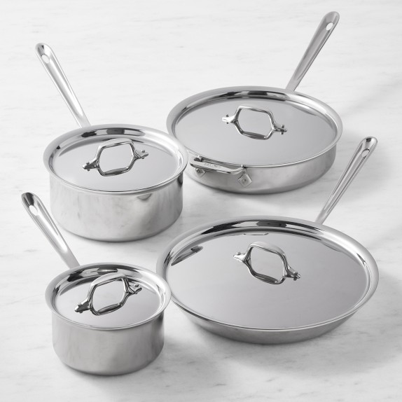 (新品未使用品) All-Cladのステンレス製ストレーナー3点セット All-Clad D3® Tri-Ply 8-Piece Cookware Set | Williams Sonoma