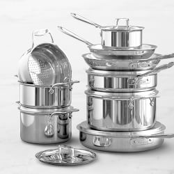 All-Clad D5® Polished Stainless-Steel 15-Piece Cookware Set