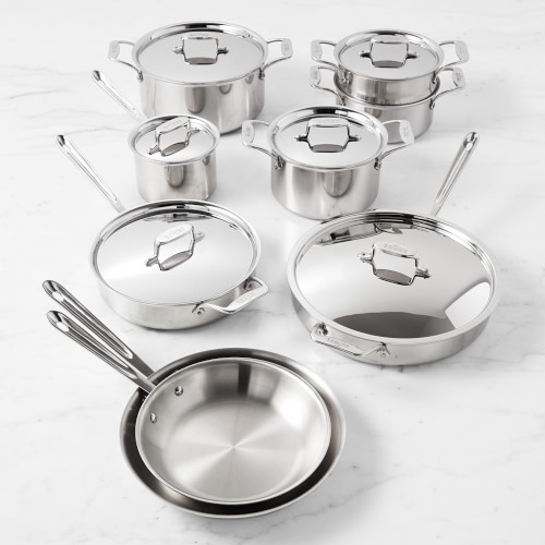All-Clad D5® Polished Stainless-Steel 15-Piece Cookware Set