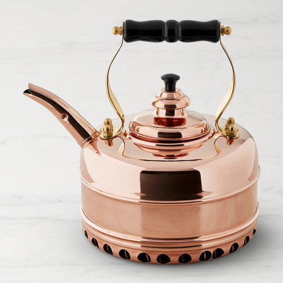 S.S. /Coqer Kettle 銅製ベル ケトル 3ｌ Chantal Copper Whistling Tea Kettle | Williams Sonoma