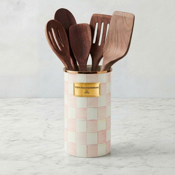 MacKenzie-Childs Rosy Check Utensil Holder | Williams Sonoma