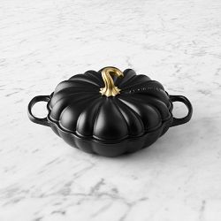 Le Creuset Enameled Cast Iron Pumpkin Braiser, 2.25-Qt., Matte Black with Brass Knob