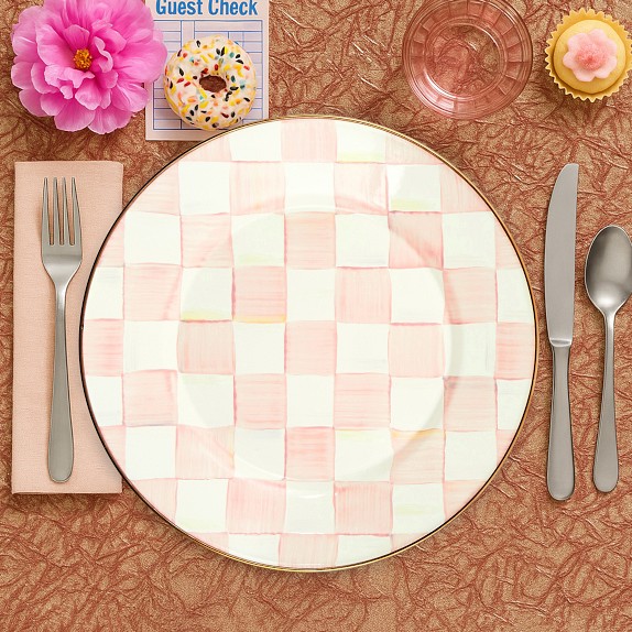 MacKenzie-Childs Rosy Check Dinner Plate | Williams Sonoma MacKenzie-Childs Rosy Check Dinner Plate | Williams Sonoma